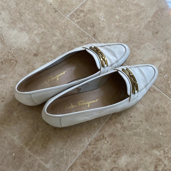 White Ferragamo Loafers - Picture 2 of 3